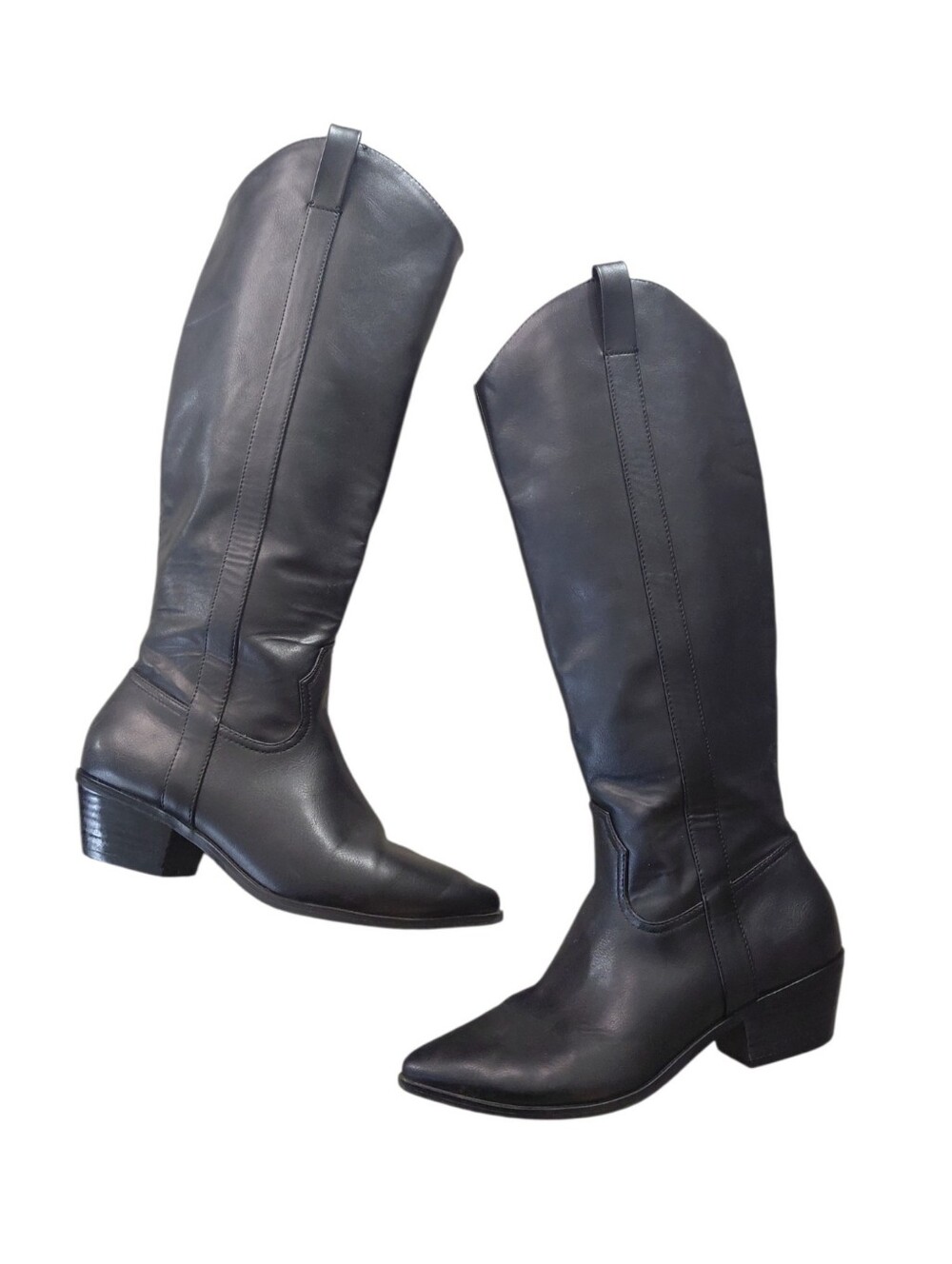 Universal Thread Black Knee High Cowboy Boots Size
